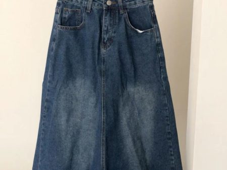 YAGIE skirts,Long Denim Skirts for Women High Waist Hot on Sale