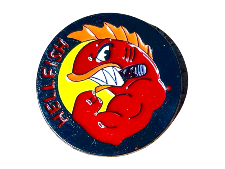 Fighting Hellfish Enamel Pin Hot on Sale