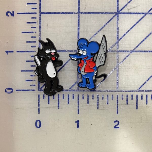 Itchy and Scratchy Enamel Pin Set For Cheap