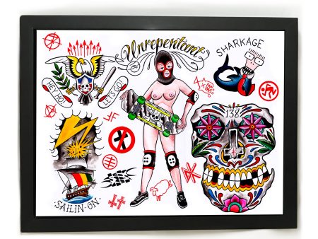 Punk Tattoo Flash #1 poster For Sale