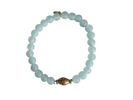 AQUAMARINE gemstone thin bracelet Online Sale