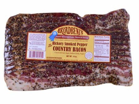 Hickory Smoked Pepper Country Bacon - Broadbent Farms For Discount